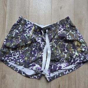 Stylish Women's Purple and Green Shorts